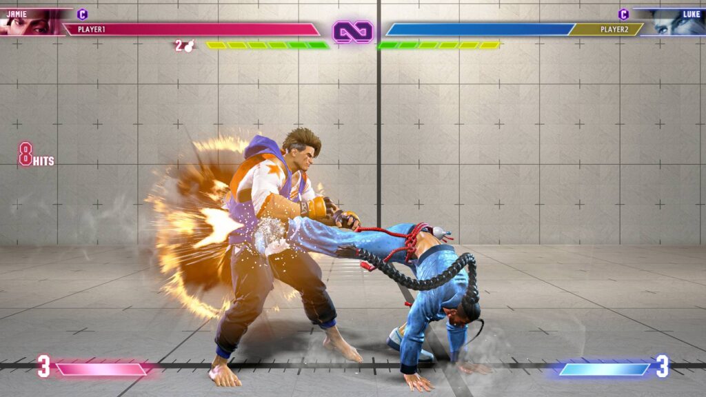 ② ドライブラッシュ → 中P → しゃがみ強P → 強 爆廻